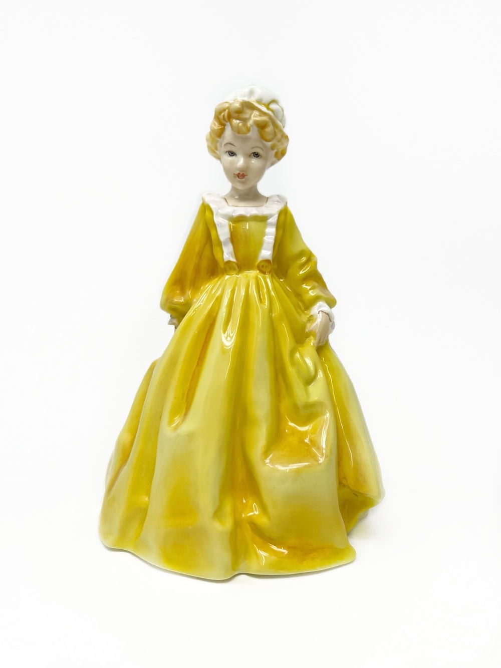Vintage (1956) Royal Worcester Grandmothers Dress Fine Bone China Yellow Vtg EUC